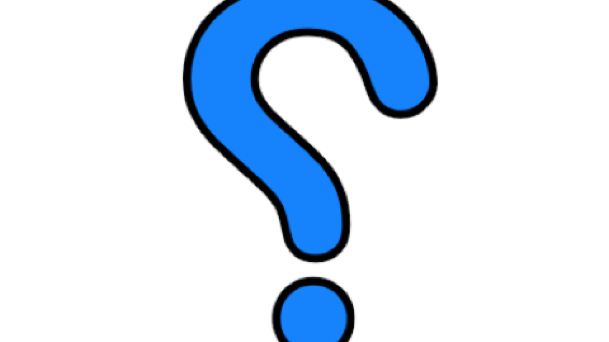 A blue question mark